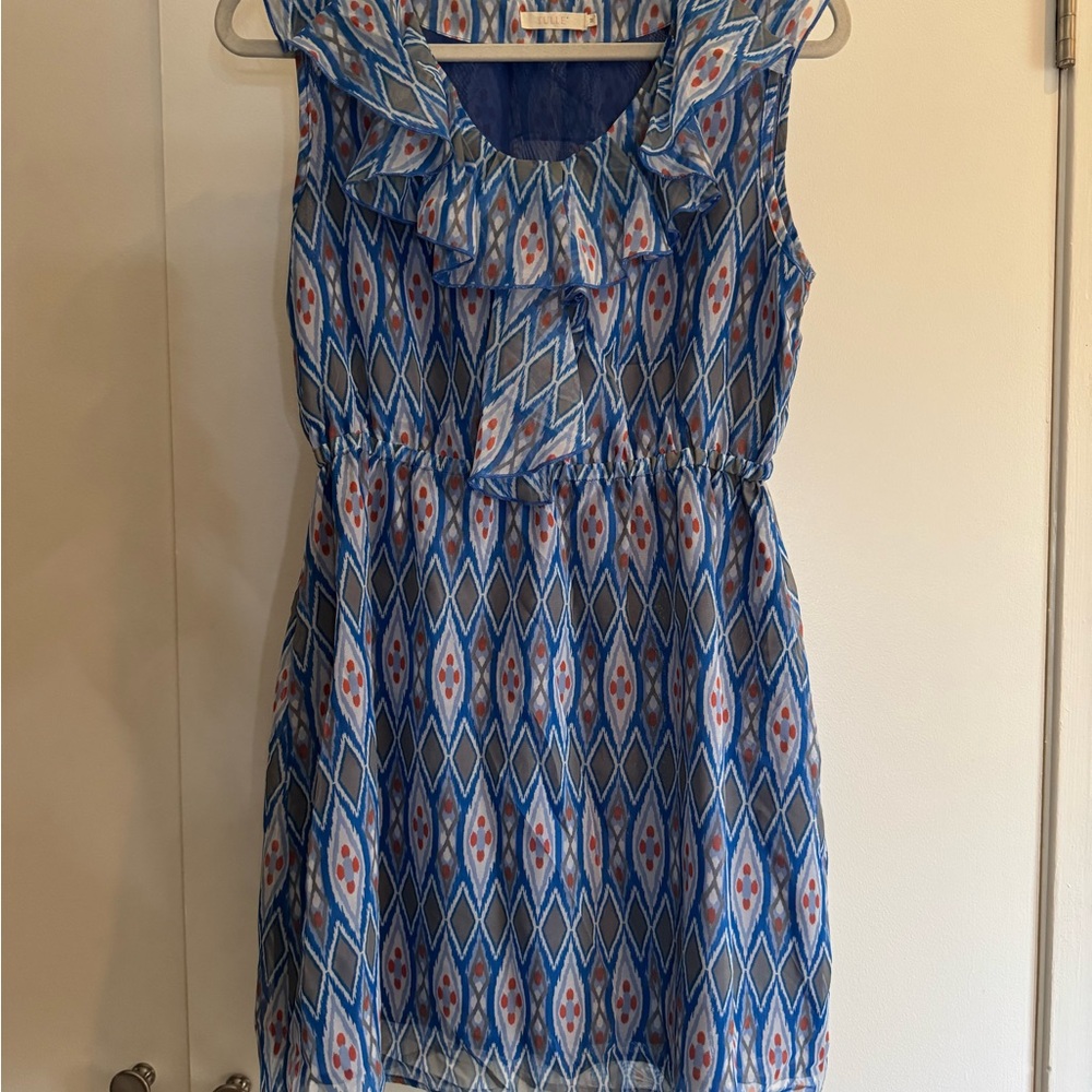 Tulle Blue and White Sleeveless Sundress